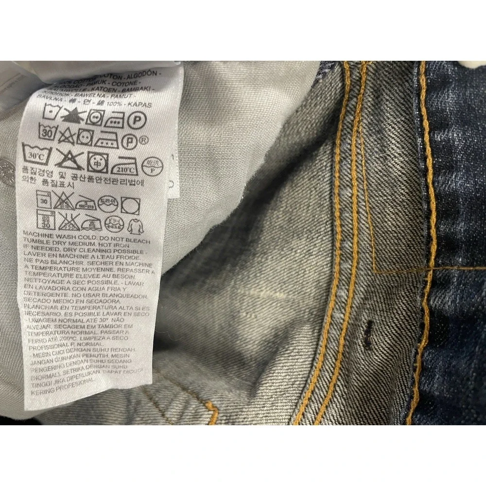 Levi's 505‎ Mens 38x34 Jeans Medium Wash Straight Leg Whiskering 100% Cotton